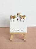Gold Bow on Tooth Earrings (Stud)
